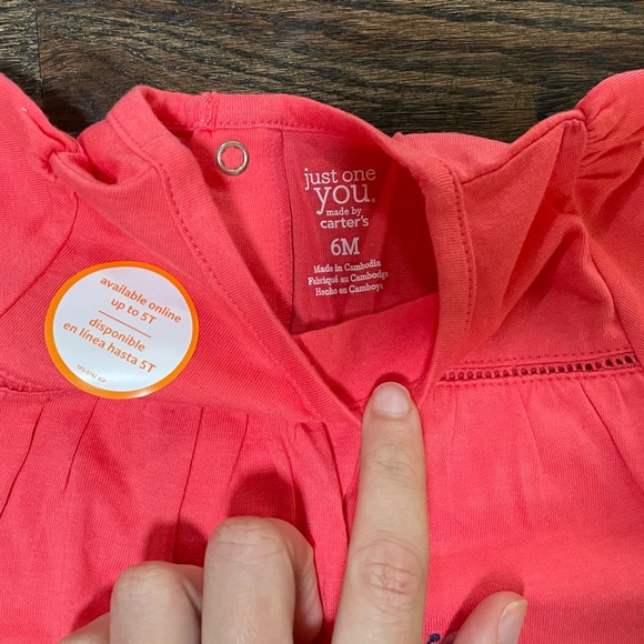 2 Short Sleeve Baby Tees & 1 Short Sleeve Bodysuit, Carter’s, 6m - Picture 4 of 5